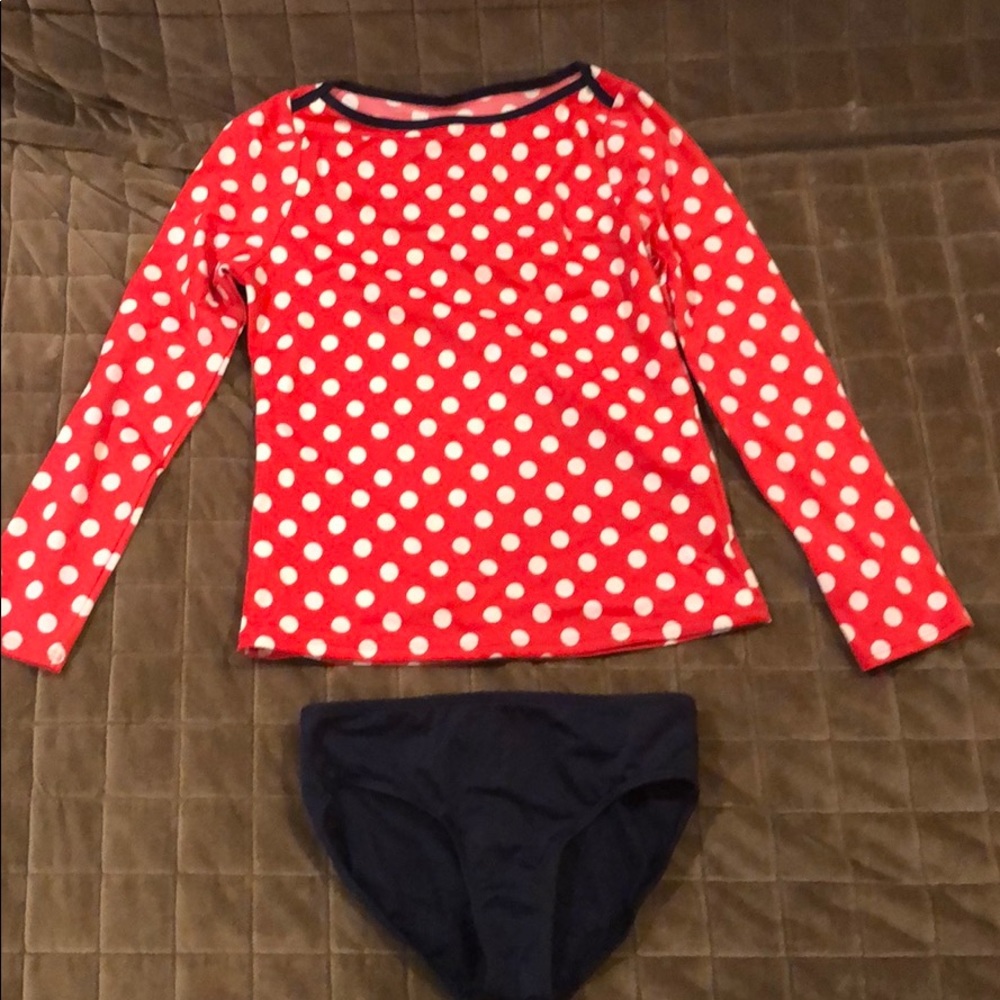 Lands end adorable swim suit. Long sleeve shirt.